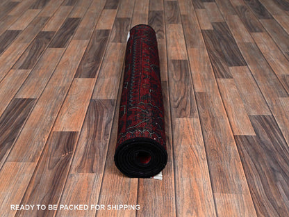 Tribal & Geometric hand-knotted wool runner in Red, 2'10" x 6'9" — SKU O02489 (view 5)