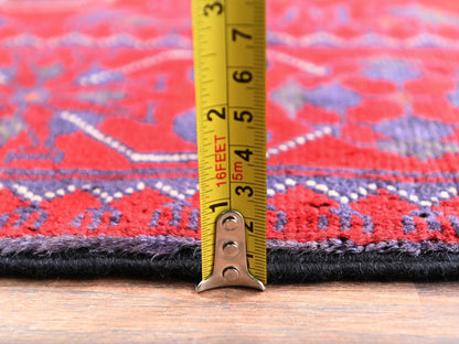 Tribal & Geometric hand-knotted wool runner in Red, 2'10" x 6'9" — SKU O02489 (view 6)