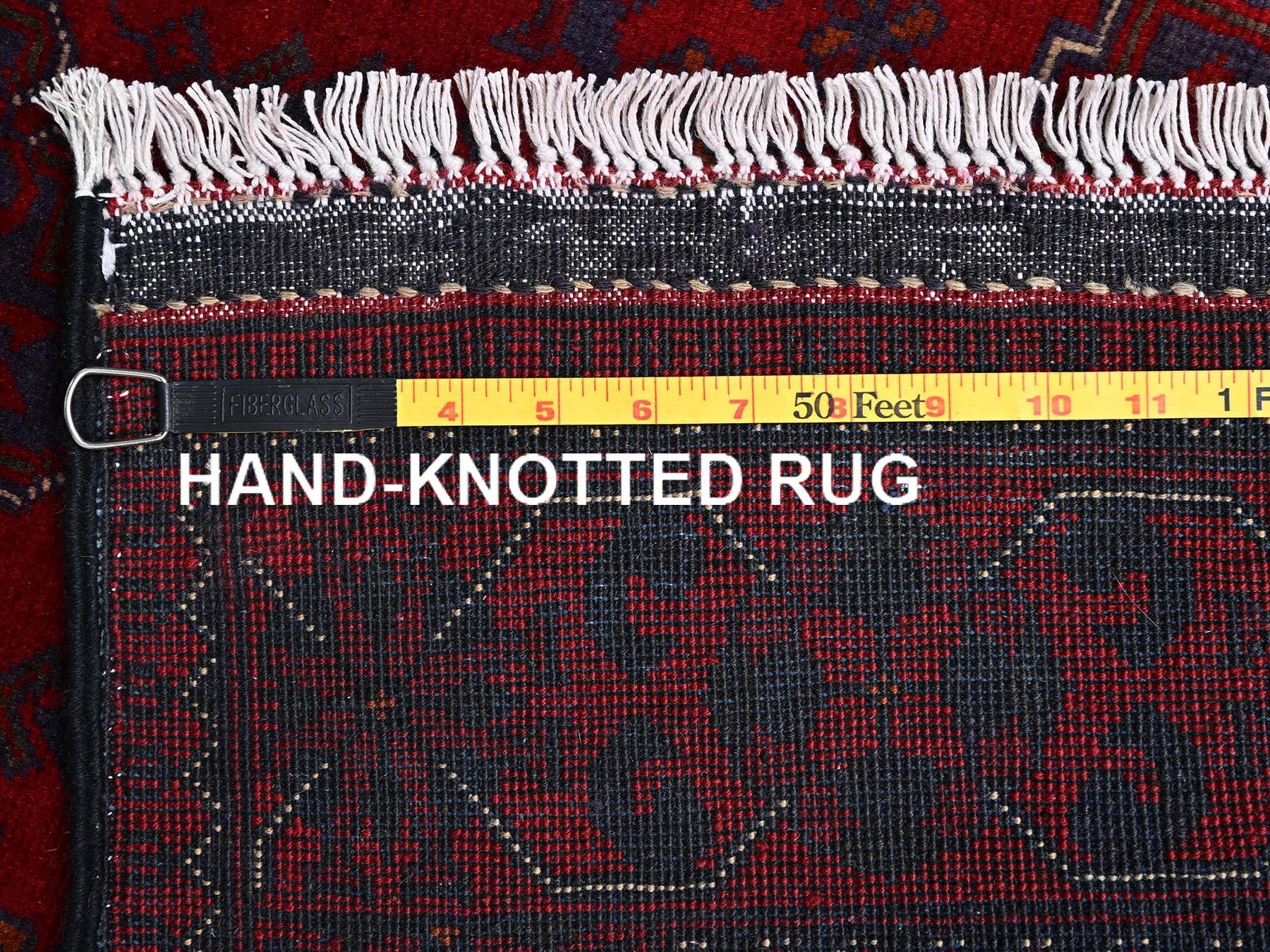 Tribal & Geometric hand-knotted wool runner in Red, 2'10" x 6'9" — SKU O02489 (view 7)
