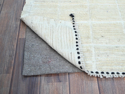Ivory 1'8" x 2'0" Tribal Hand knotted Wool Rug - Sku: O0248