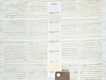Ivory 1'8" x 2'0" Tribal Hand knotted Wool Rug - Sku: O0248