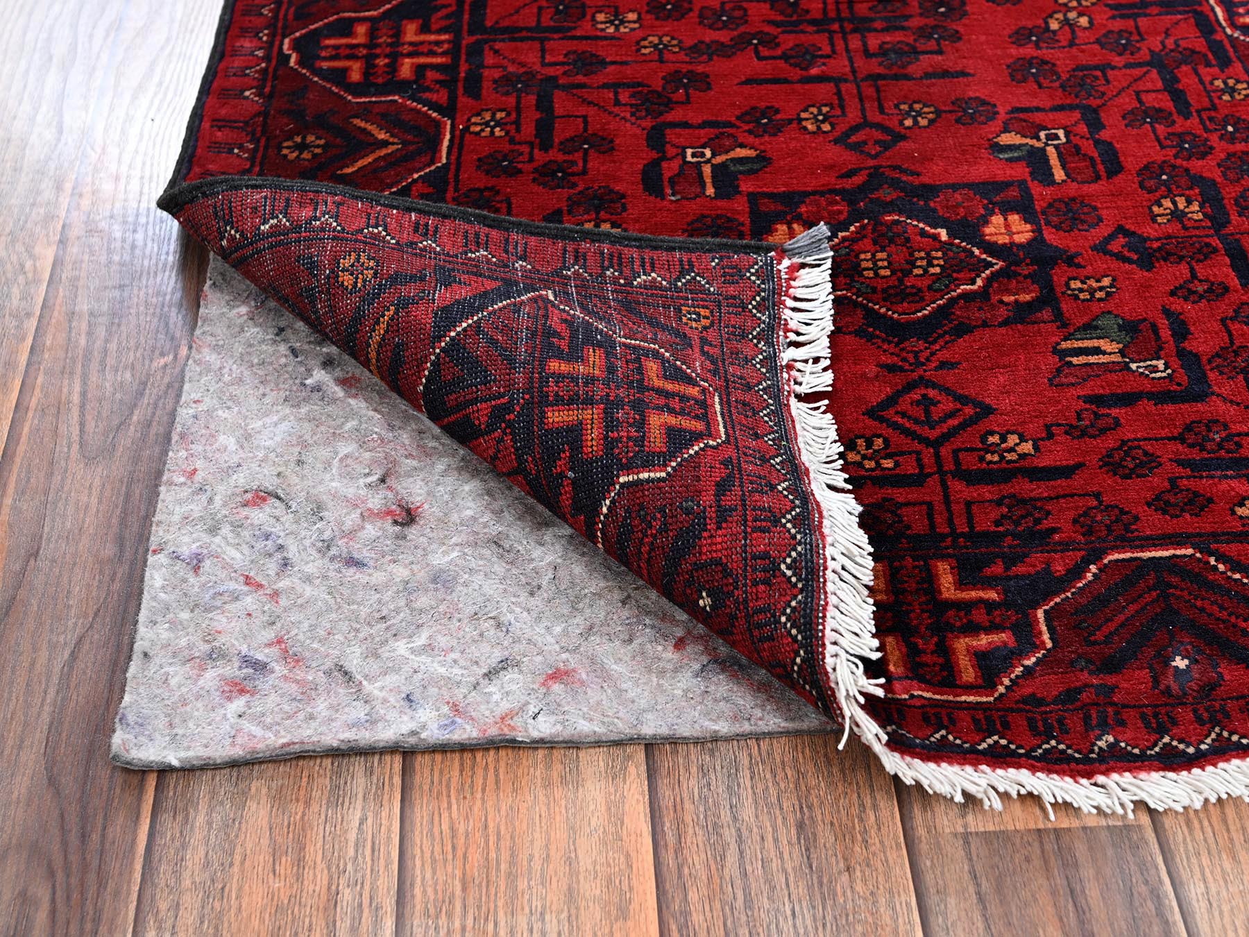 Tribal & Geometric hand-knotted wool runner in Red, 2'5" x 5'11" — SKU O02490 (view 3)