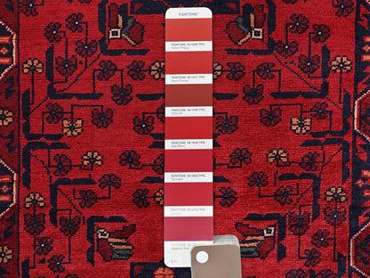 Tribal & Geometric hand-knotted wool runner in Red, 2'5" x 5'11" — SKU O02490 (view 4)