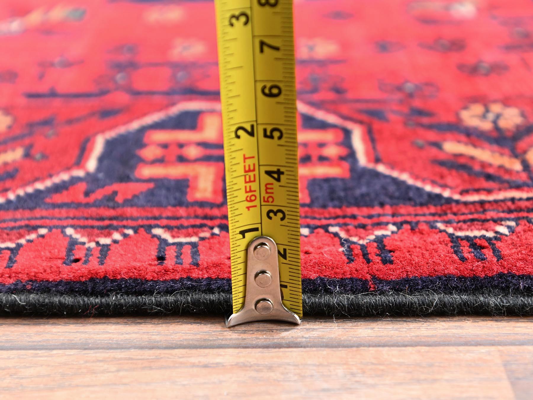 Tribal & Geometric hand-knotted wool runner in Red, 2'5" x 5'11" — SKU O02490 (view 6)