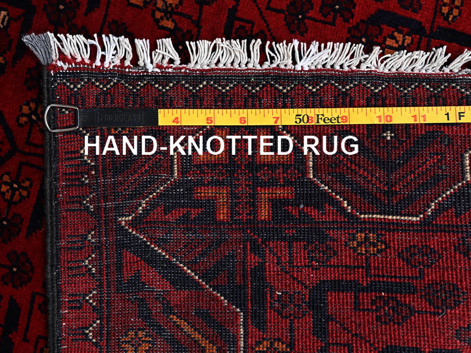 Tribal & Geometric hand-knotted wool runner in Red, 2'5" x 5'11" — SKU O02490 (view 7)