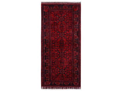 Red 2'8" x 6'4" Tribal & Geometric Hand knotted Wool Rug - Sku: O02491