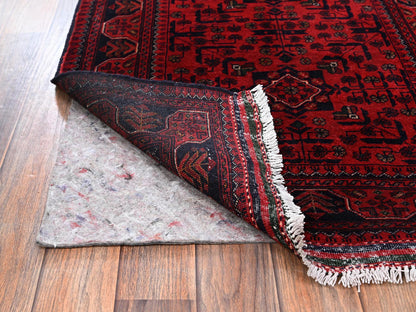 Red 2'8" x 6'4" Tribal & Geometric Hand knotted Wool Rug - Sku: O02491