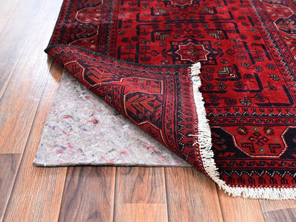 Tribal & Geometric hand-knotted wool rug in Red, 2'9" x 4'1" — SKU O02492 (view 3)
