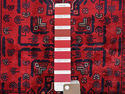 Tribal & Geometric hand-knotted wool rug in Red, 2'9" x 4'1" — SKU O02492 (view 4)