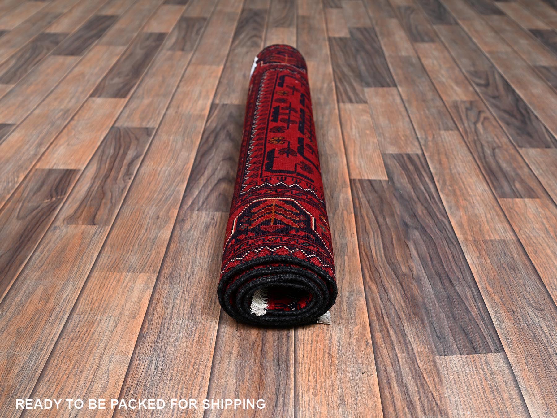 Tribal & Geometric hand-knotted wool rug in Red, 2'9" x 4'1" — SKU O02492 (view 5)
