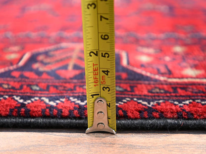 Tribal & Geometric hand-knotted wool rug in Red, 2'9" x 4'1" — SKU O02492 (view 6)