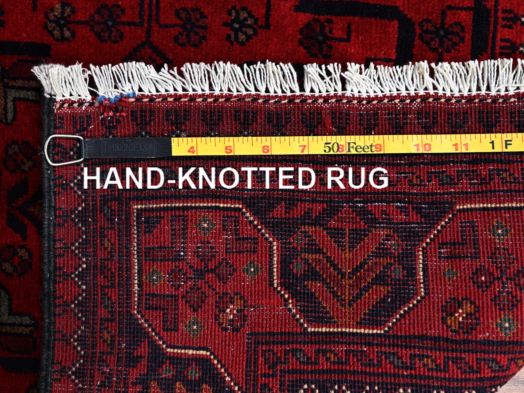 Tribal & Geometric hand-knotted wool rug in Red, 2'9" x 4'1" — SKU O02492 (view 7)