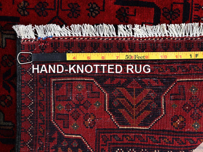 Tribal & Geometric hand-knotted wool rug in Red, 2'9" x 4'1" — SKU O02492 (view 7)