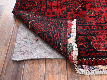 Tribal & Geometric hand-knotted wool rug in Red, 2'8" x 4' — SKU O02494 (view 3)