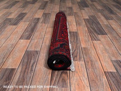 Tribal & Geometric hand-knotted wool rug in Red, 2'8" x 4' — SKU O02494 (view 5)