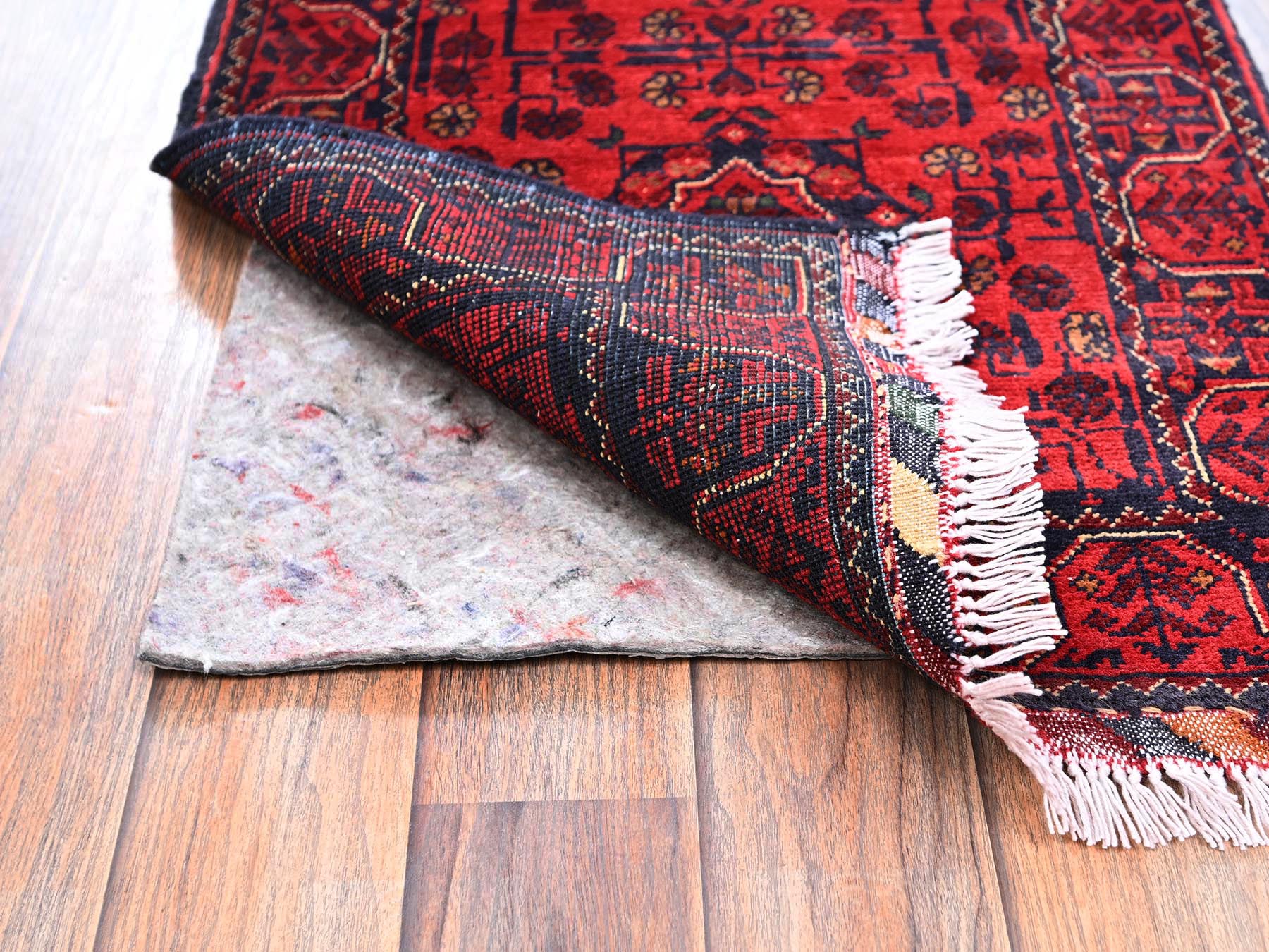 Tribal & Geometric hand-knotted wool runner in Red, 1'9" x 4'11" — SKU O02495 (view 3)