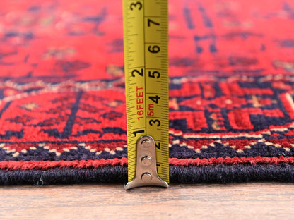 Tribal & Geometric hand-knotted wool runner in Red, 1'9" x 4'11" — SKU O02495 (view 6)