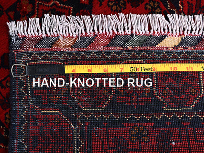 Tribal & Geometric hand-knotted wool runner in Red, 1'9" x 4'11" — SKU O02495 (view 7)