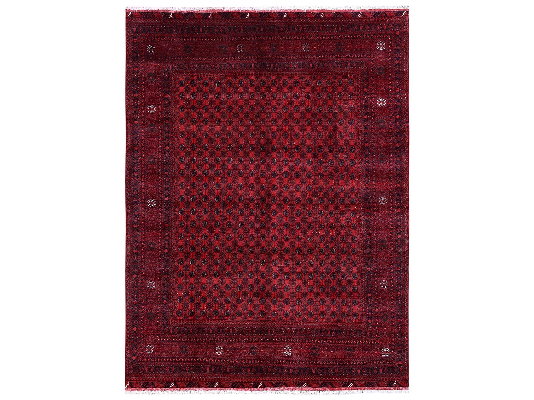 Tribal & Geometric hand-knotted wool rug in Red, 8'3" x 11'1" — SKU O02496