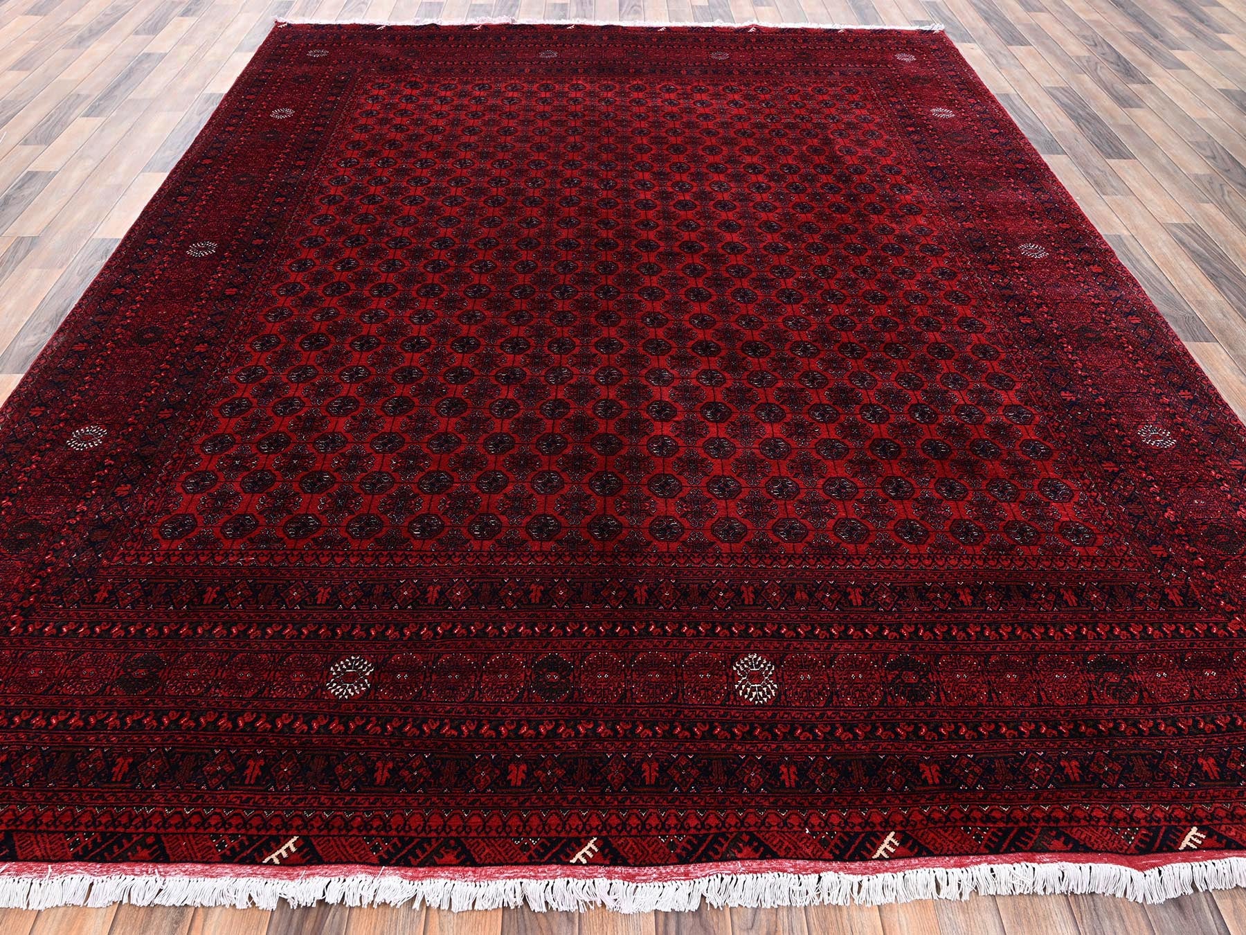 Tribal & Geometric hand-knotted wool rug in Red, 8'3" x 11'1" — SKU O02496 (view 2)