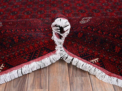 Red 8'3" x 11'1" Tribal & Geometric Hand knotted Wool Rug - Sku: O02496