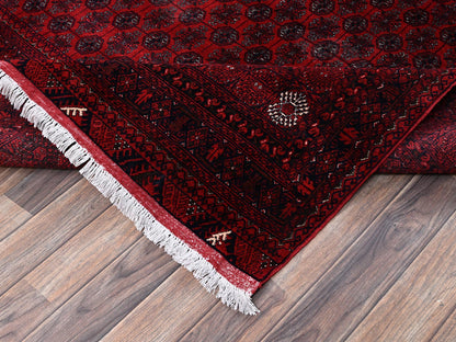 Red 8'3" x 11'1" Tribal & Geometric Hand knotted Wool Rug - Sku: O02496
