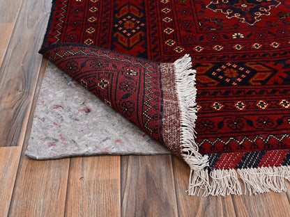 Tribal & Geometric hand-knotted wool rug in Red & Midnight Blue, 8'2" x 11' — SKU O02497 (view 5)