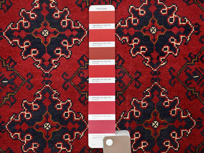 Tribal & Geometric hand-knotted wool rug in Red & Midnight Blue, 8'2" x 11' — SKU O02497 (view 8)