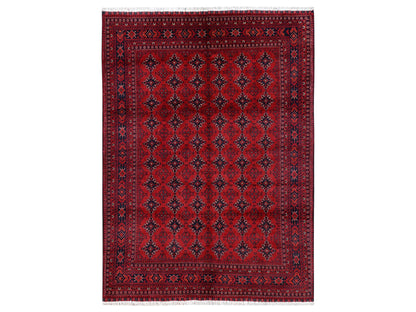 Red 8'6" x 11'4" Tribal & Geometric Hand knotted Wool Rug - Sku: O02498