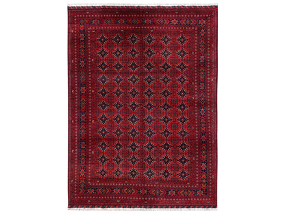 Red 8'2" x 11'0" Tribal & Geometric Hand knotted Wool Rug - Sku: O02499