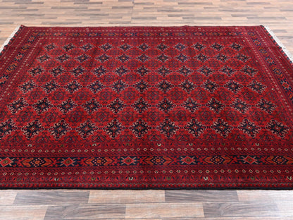 Red 8'2" x 11'0" Tribal & Geometric Hand knotted Wool Rug - Sku: O02499