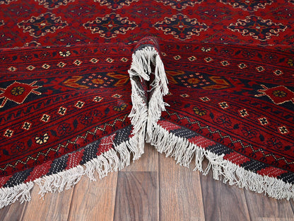 Red 8'2" x 11'0" Tribal & Geometric Hand knotted Wool Rug - Sku: O02499