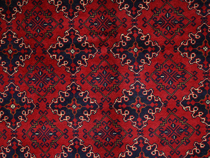 Red 8'2" x 11'0" Tribal & Geometric Hand knotted Wool Rug - Sku: O02499