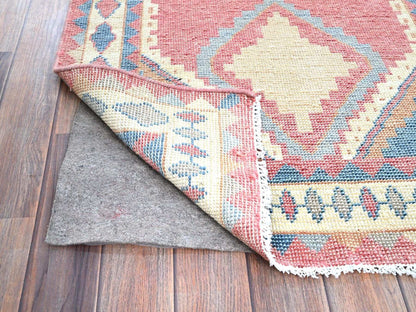Pink 2'9" x 4'9" Tribal Hand knotted Wool Rug - Sku: O0249