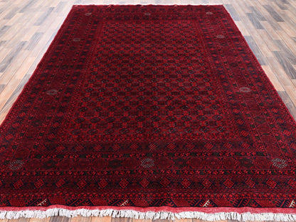 Tribal & Geometric hand-knotted wool rug in Red, 6'5" x 9'5" — SKU O02502 (view 2)