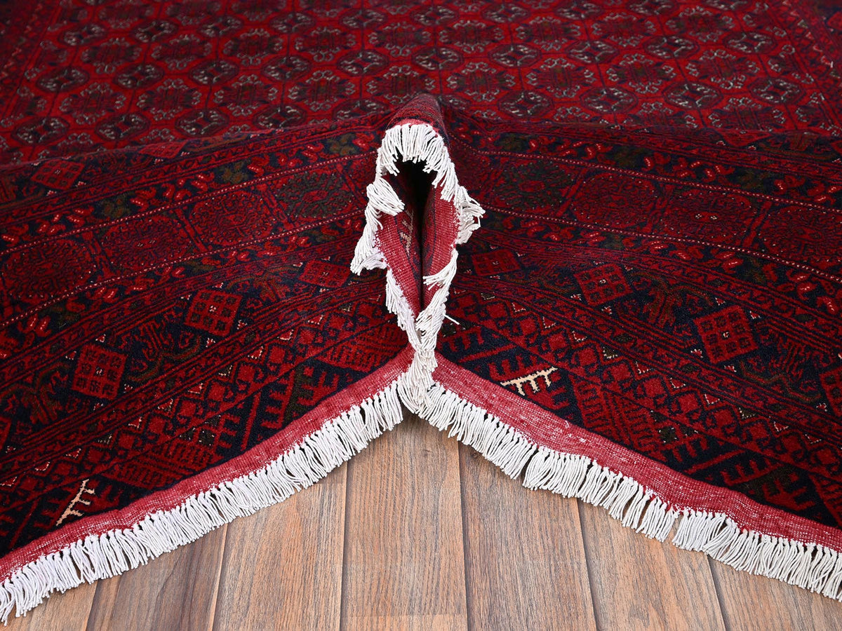 Tribal & Geometric hand-knotted wool rug in Red, 6'5" x 9'5" — SKU O02502 (view 6)