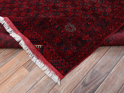 Tribal & Geometric hand-knotted wool rug in Red, 6'5" x 9'5" — SKU O02502 (view 7)