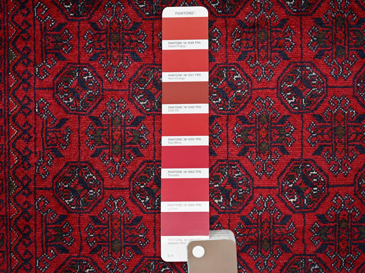 Tribal & Geometric hand-knotted wool rug in Red, 6'5" x 9'5" — SKU O02502 (view 8)