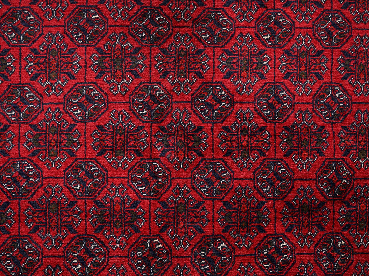 Tribal & Geometric hand-knotted wool rug in Red, 6'5" x 9'5" — SKU O02502 (view 9)