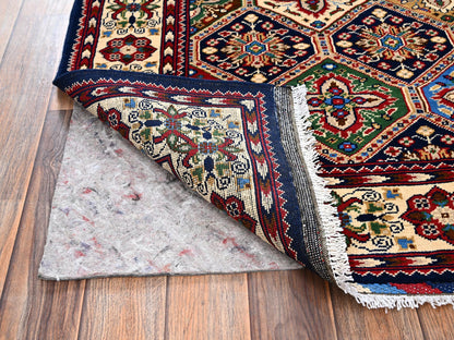 Multicolored 4'2" x 4'4" Tribal & Geometric Hand knotted Wool Rug - Sku: O02503