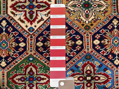 Multicolored 4'2" x 4'4" Tribal & Geometric Hand knotted Wool Rug - Sku: O02503