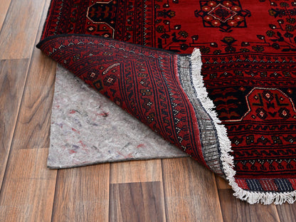 Red 6'7" x 9'9" Tribal & Geometric Hand knotted Wool Rug - Sku: O02504