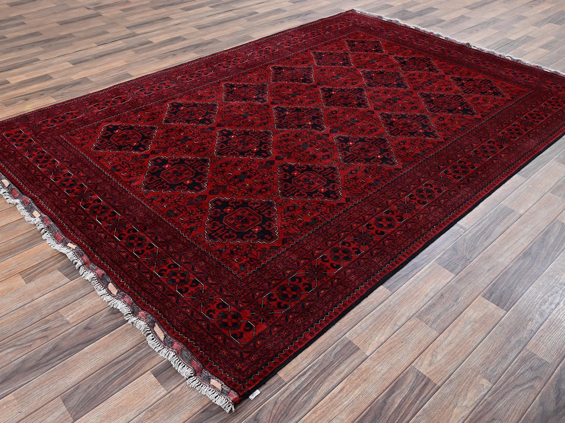 Tribal & Geometric hand-knotted wool rug in Red, 6'7" x 9'7" — SKU O02505 (view 3)