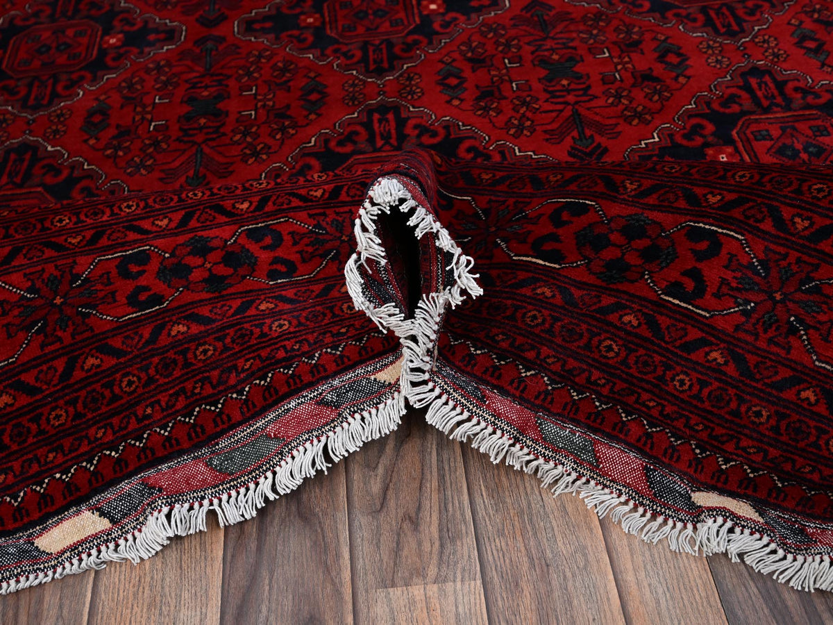 Tribal & Geometric hand-knotted wool rug in Red, 6'7" x 9'7" — SKU O02505 (view 6)