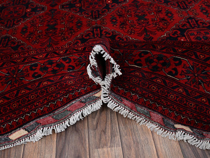 Tribal & Geometric hand-knotted wool rug in Red, 6'7" x 9'7" — SKU O02505 (view 6)