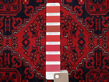 Tribal & Geometric hand-knotted wool rug in Red, 6'7" x 9'7" — SKU O02505 (view 8)
