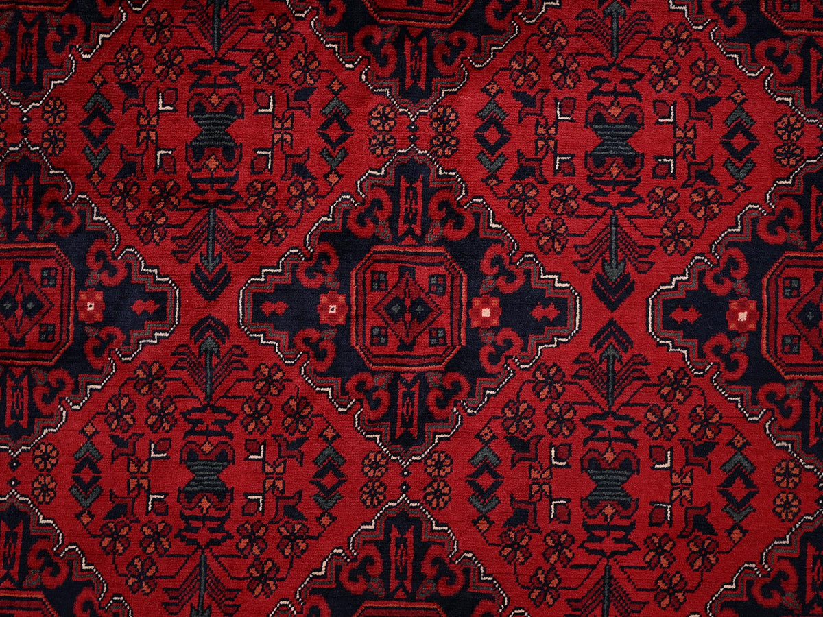 Tribal & Geometric hand-knotted wool rug in Red, 6'7" x 9'7" — SKU O02505 (view 9)