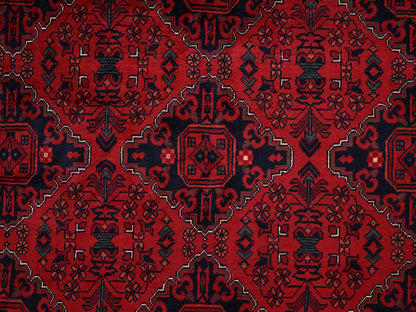 Tribal & Geometric hand-knotted wool rug in Red, 6'7" x 9'7" — SKU O02505 (view 9)