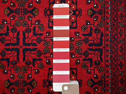 Red 6'7" x 9'7" Tribal & Geometric Hand knotted Wool Rug - Sku: O02506