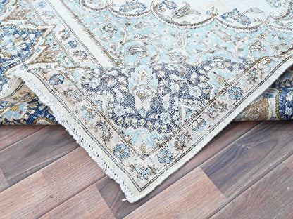 Kerman Vintage hand-knotted wool rug in Blue, 7'2" x 10'1", SKU O0250